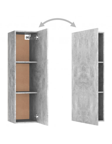 Set di Mobili Porta TV 3 pz Grigio Cemento in Legno Multistrato