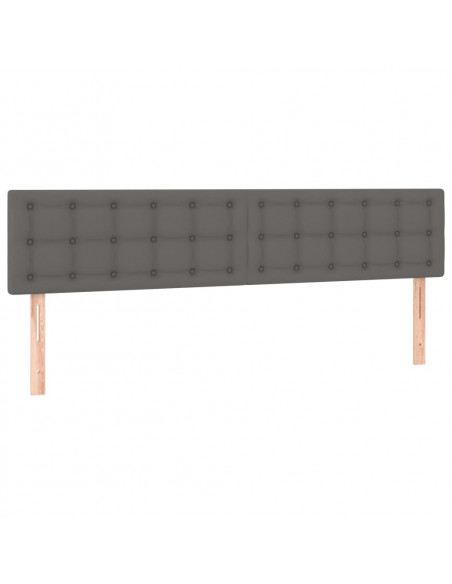 Testiera 2 pz Grigio 90x5x78/88 cm in Similpelle