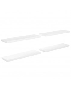 Scaffali a Parete 4 pz Bianco Lucido 23x23,5x3,8 cm in MDF 2