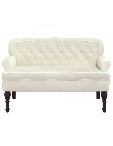 Panca con Schienale Crema 119,5x64,5x75 cm in Velluto