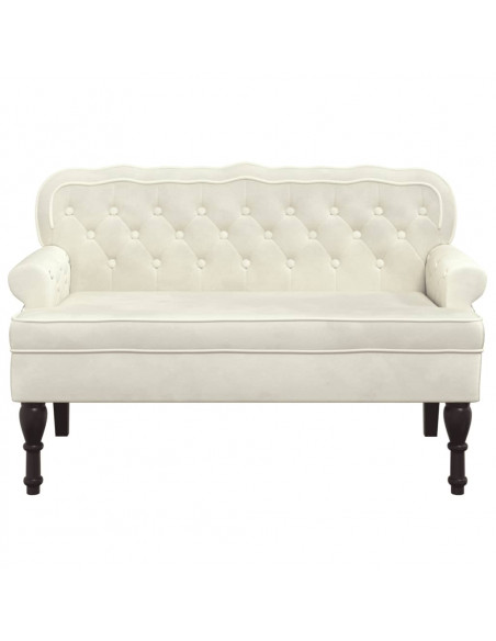 Panca con Schienale Crema 119,5x64,5x75 cm in Velluto