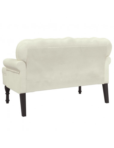 Panca con Schienale Crema 119,5x64,5x75 cm in Velluto