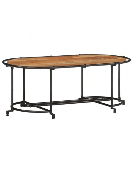 Tavolino da Salotto 110x55x40 cm in Legno Massello di Acacia