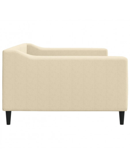 Letto da Giorno Crema 100x200 cm in Tessuto