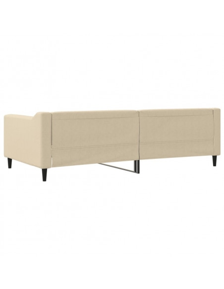 Letto da Giorno Crema 100x200 cm in Tessuto