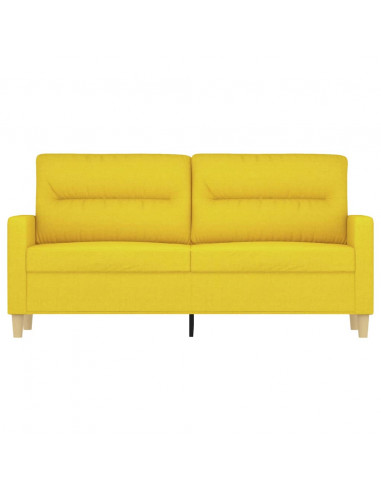Divano a 2 Posti Giallo Chiaro 140 cm in Tessuto