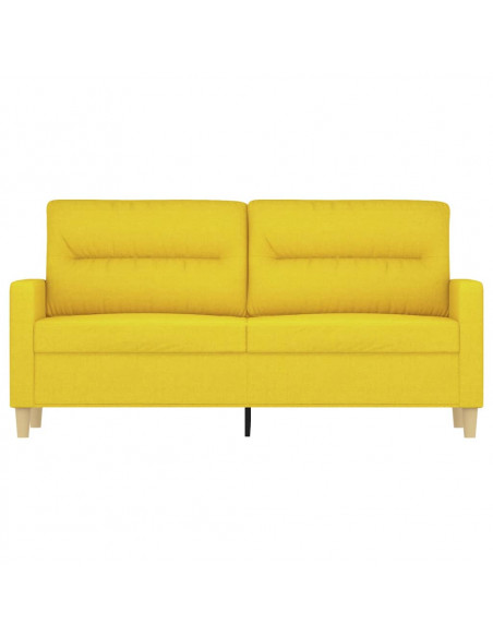 Divano a 2 Posti Giallo Chiaro 140 cm in Tessuto