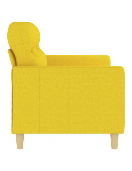Divano a 2 Posti Giallo Chiaro 140 cm in Tessuto