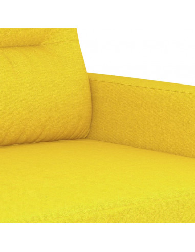 Divano a 2 Posti Giallo Chiaro 140 cm in Tessuto