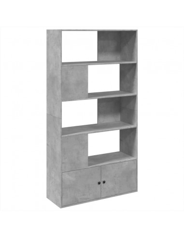 Libreria Grigio Cemento 100x36x189 cm in Legno Multistrato