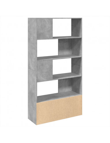 Libreria Grigio Cemento 100x36x189 cm in Legno Multistrato