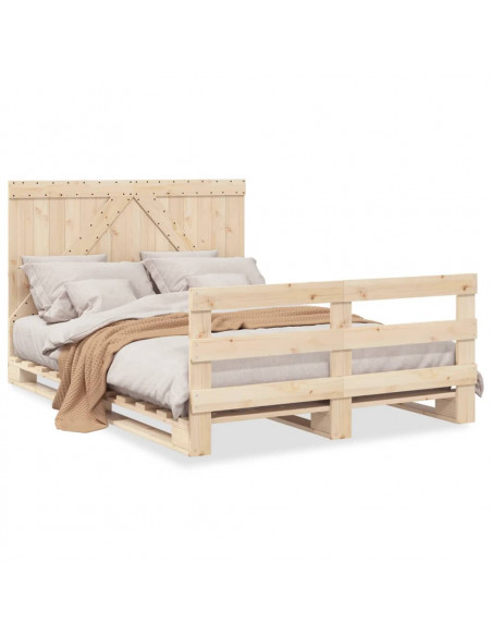 Giroletto con Testiera 160x200 cm in Legno Massello di Pino