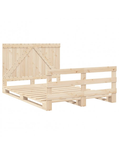 Giroletto con Testiera 160x200 cm in Legno Massello di Pino