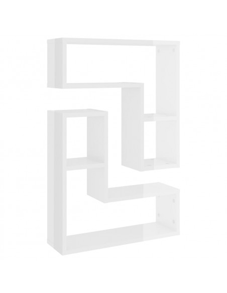 Mensole a Muro 2 pz Bianco Lucido 50x15x50 cm Legno Multistrato