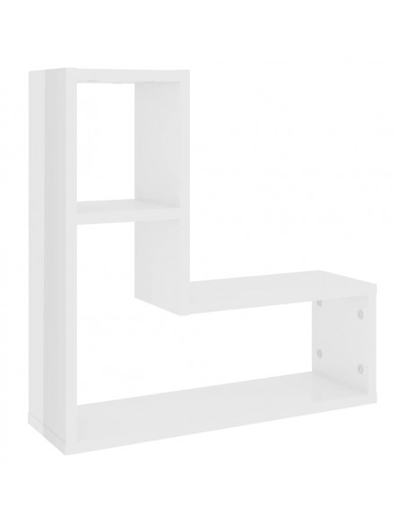 Mensole a Muro 2 pz Bianco Lucido 50x15x50 cm Legno Multistrato