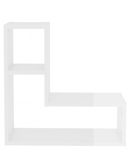 Mensole a Muro 2 pz Bianco Lucido 50x15x50 cm Legno Multistrato