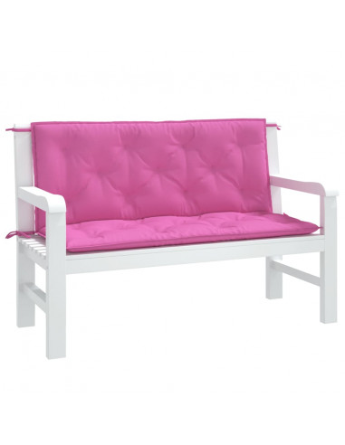 Cuscini per Panca da Giardino 2 pz Rosa 120x50x7 cm in Tessuto