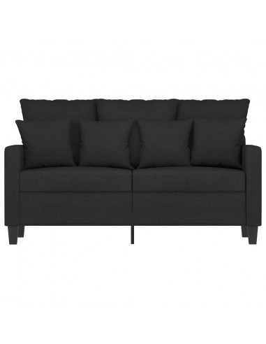 Divano a 2 Posti Nero 120 cm in Tessuto