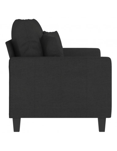 Divano a 2 Posti Nero 120 cm in Tessuto