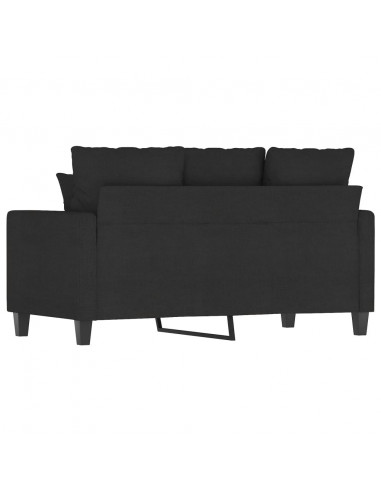Divano a 2 Posti Nero 120 cm in Tessuto