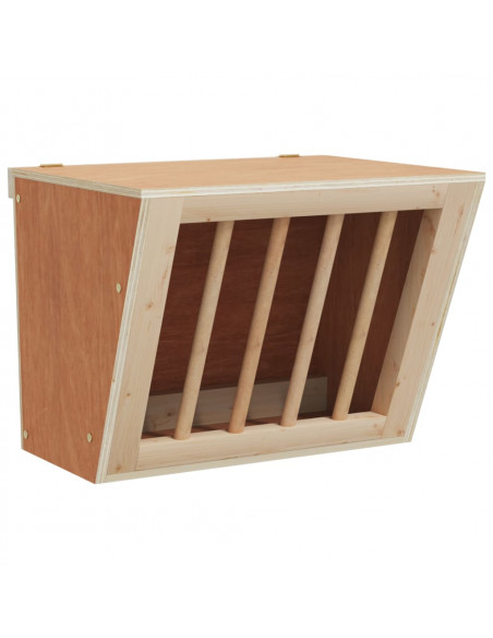 Mangiatoia per Conigli 25x18,5x20,5 cm Legno Massello di Abete