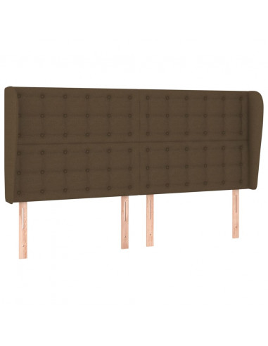 Testiera ad Orecchio Marrone Scuro 163x23x118/128 cm in Tessuto