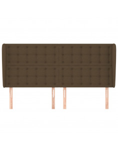 Testiera ad Orecchio Marrone Scuro 163x23x118/128 cm in Tessuto 2