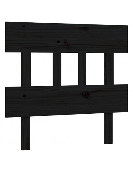 Giroletto con Testiera Nero 100x200 cm in Legno Massello
