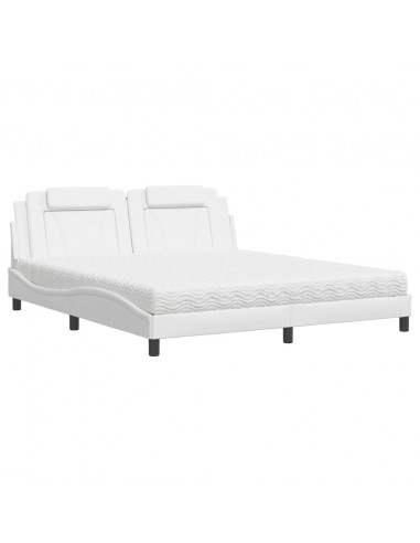 Letto con Materasso Bianco 180x200 cm in Similpelle