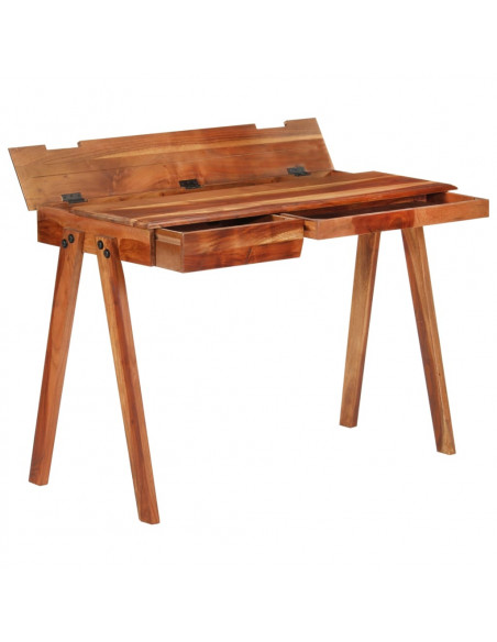 Scrivania con Cassetto 110x50x77 cm in Legno Massello di Acacia