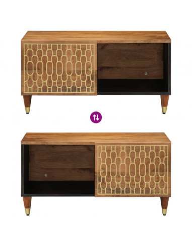 Tavolino da Salotto 80x50x40 cm Legno Massello di Mango