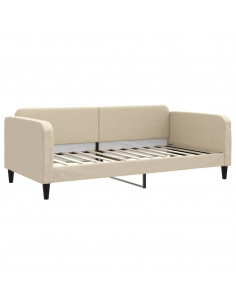 Letto da Giorno Crema 100x200 cm in Tessuto 2