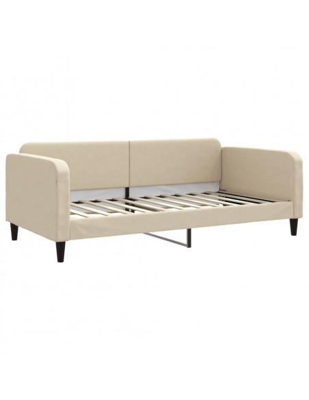 Letto da Giorno Crema 100x200 cm in Tessuto