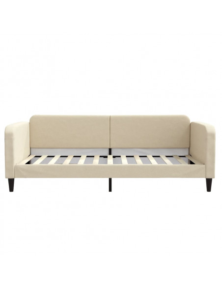 Letto da Giorno Crema 100x200 cm in Tessuto