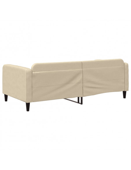 Letto da Giorno Crema 100x200 cm in Tessuto
