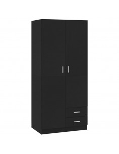 Armadio Nero 80x52x180 cm in Legno Multistrato 2