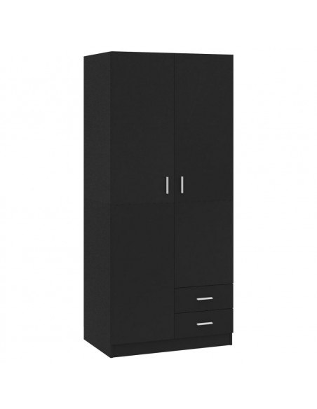 Armadio Nero 80x52x180 cm in Legno Multistrato