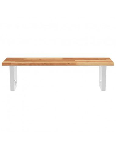 Ripiano a Parete per Lavabo in Acciaio e Massello di Acacia