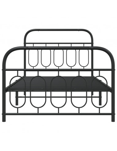 Giroletto con Testiera e Pediera Metallo Nero 107x203 cm