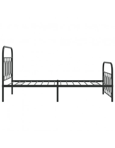 Giroletto con Testiera e Pediera Metallo Nero 107x203 cm