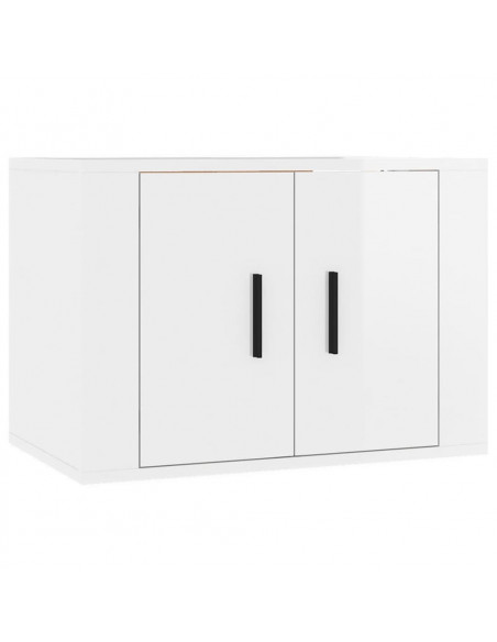 Set di Mobili Porta TV 5 pz Bianco Lucido in Legno Multistrato