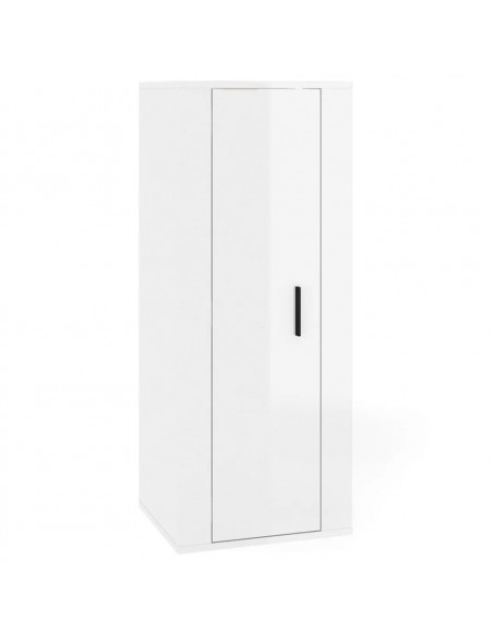 Set di Mobili Porta TV 5 pz Bianco Lucido in Legno Multistrato
