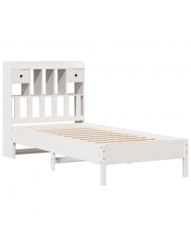 Letto con Libreria senza Materasso 75x190 cm in Legno Pino