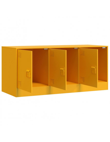 Mobile Porta TV Giallo Senape 99x39x44 cm in Acciaio