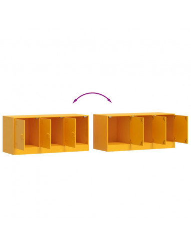 Mobile Porta TV Giallo Senape 99x39x44 cm in Acciaio