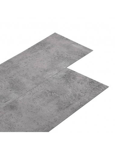 Listoni Pavimento in PVC 4,46 m² 3mm Autodesivi Marrone Cemento