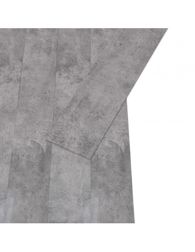 Listoni Pavimento in PVC 4,46 m² 3mm Autodesivi Marrone Cemento