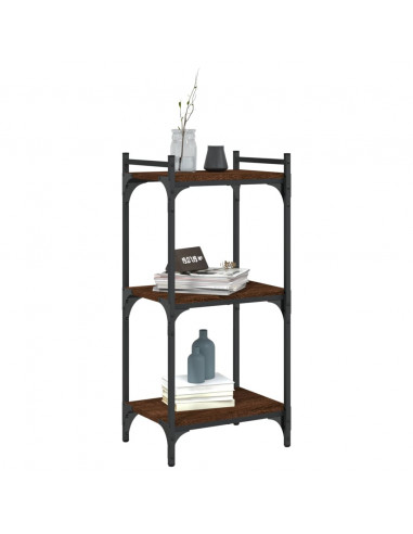 Libreria 3 Ripiani Rovere Marrone 40x30x86 cm Legno Multistrato