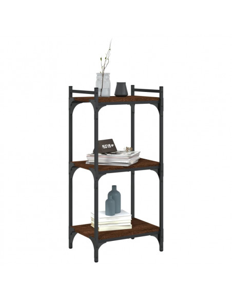 Libreria 3 Ripiani Rovere Marrone 40x30x86 cm Legno Multistrato