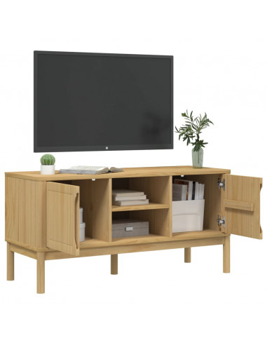 Mobile TV FLORO Marrone Cera 114x43x55 cm in Legno di Pino